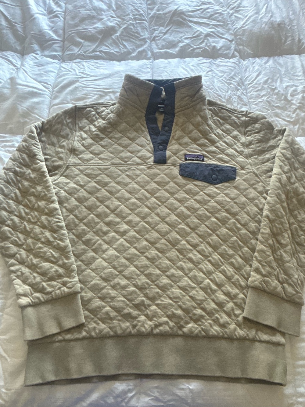 Patagonia Quilted Quarter Button Sweatshirt Size Medium